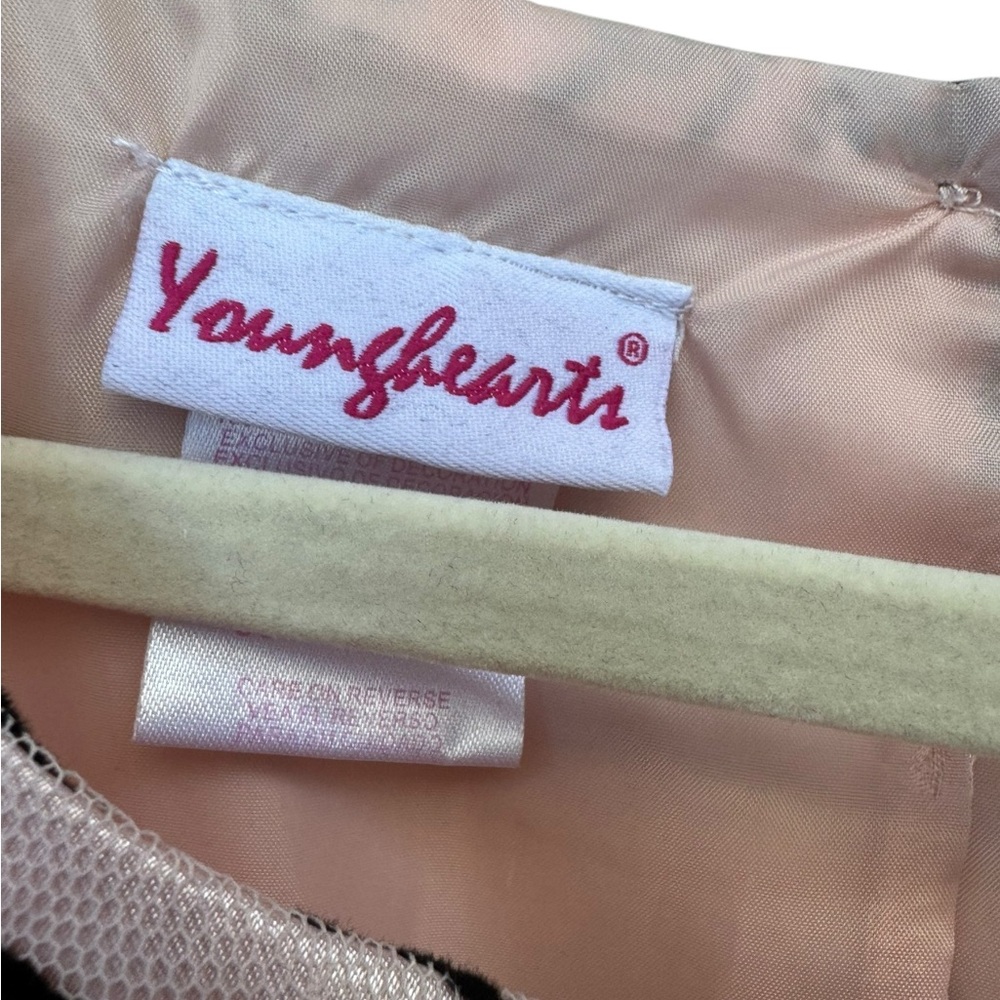 Younghearts Pink Tulle Dress with Velvet Floral Overlay size 10 - Picture 3 of 10